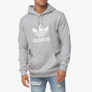 Adidas | Trefoil Light Heather Gray Pop Over Hoodie